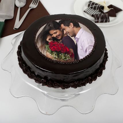 Chocolate Fantasy Photo Cake: Anniversary Cakes 