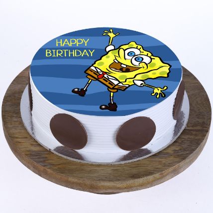 Happy Spongebob Photo Cake: Cartoon Cakes