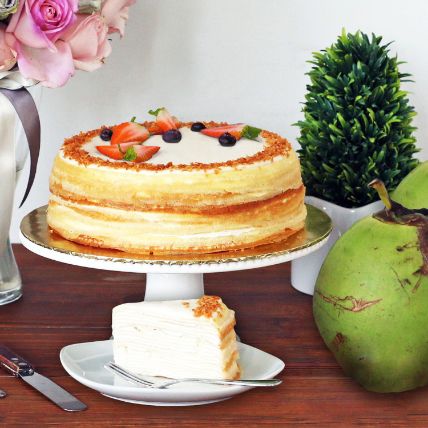 Tempting Coconut Crepe Cake: Hari Raya Gifts