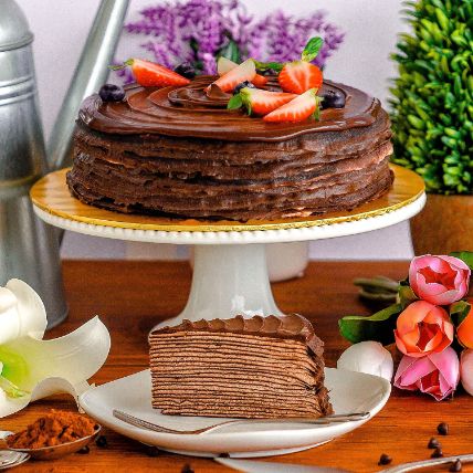 Yummy Triple Chocolate Crepe Cake: Chocolate Cakes 