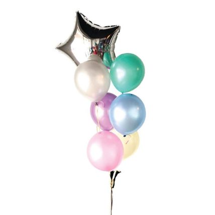 Personalised Foil Star Balloon And Mixed Latex Balloons: New Year Gifts 