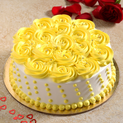 Bright Roses Chocolate Cream Cake: Valentines Day Cake Delivery