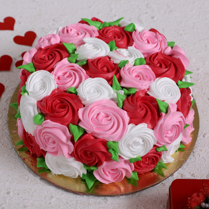Full Of Roses Designer Cake: Valentines Day Cake Delivery
