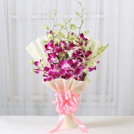 Impressive Orchids Flowers Bunch: Last Minute Gift Delivery
