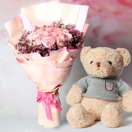 Just Sending You Lots Of Love: Flowers and Teddy Bears