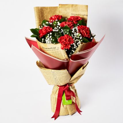 Majestic Carnations Bouquet: Last Minute Gift Delivery