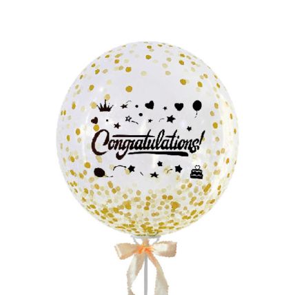 Big Glittery Congratulation Confetti Hot Balloon: 