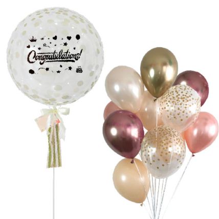 Congratulation Balloon With Confetti And Latex Balloons: Balloon Decorations 
