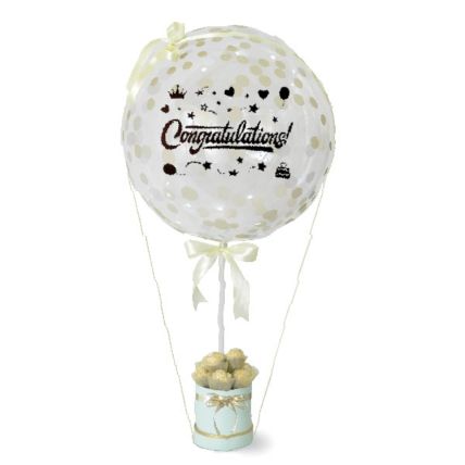 Congratulation Glitter Balloon With Ferrero Rocher:  Chocolate Delivery