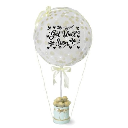 Get Well Soon Glitter Balloon Chocolates Box: Chocolate Delivery