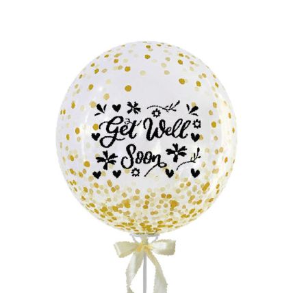 Get Well Soon Glittery Confetti Balloon: Gifts Below 99
