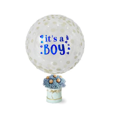 Its A Boy Bubble Balloon Baby Breath Chocolates Box: Gift Combos 