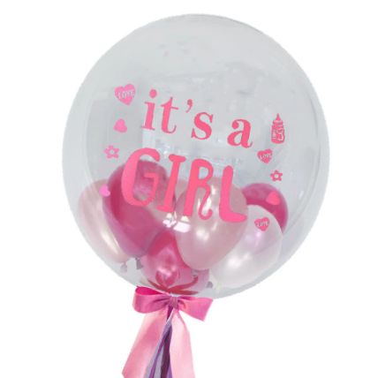 Its A Girl Balloons In Balloon Bouquet: Balloon Decorations 