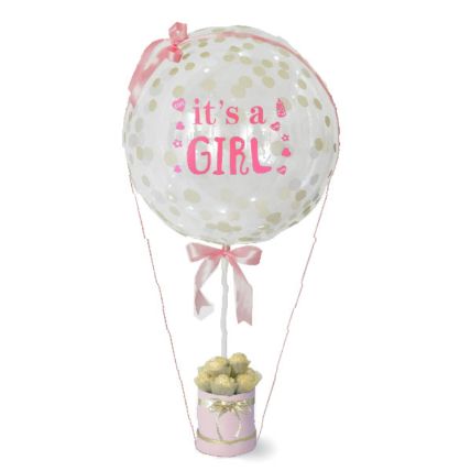 Its A Girl Bubble Balloon Chocolates Box:  Chocolate Delivery