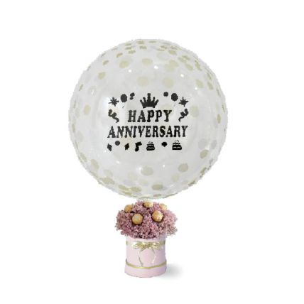 Sparkly Anniversary Balloon Flower Chocolate Box: Combos Gifts Malaysia
