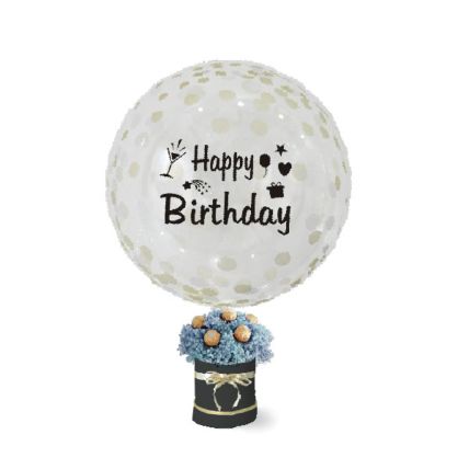 Sparkly Birthday Confetti Balloon Flower Chocolate Box: Combos Gifts Malaysia