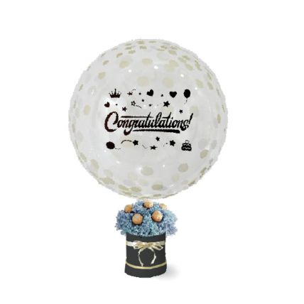 Sparkly Congrats Confetti Balloon Flower Choc Box: Gift Combos 