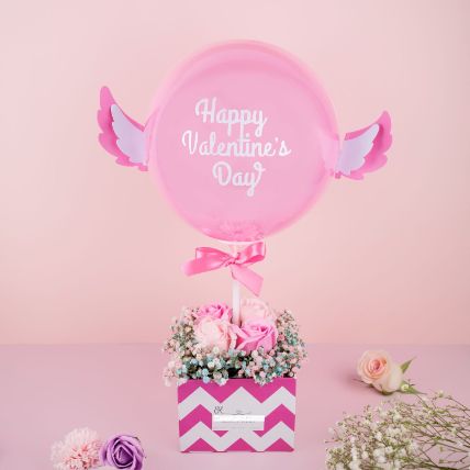 Happy Valentines Day Balloon Roses Box: Same Day Delivery Gifts