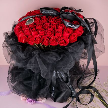 Romantic Scented Soap Red Roses Bouquet: 