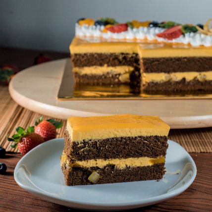 Tempting Chocolate Mango Mousse Cake: Birthday Cake Delivery