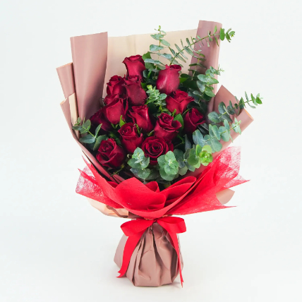 13 Red Roses Bouquet: Rose Bouquets