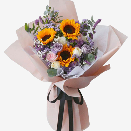 Happy Sunshine Bouquet: Sunflower Bouquets