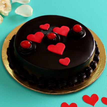 Red Hearts Truffle Cake: Anniversary Cakes 