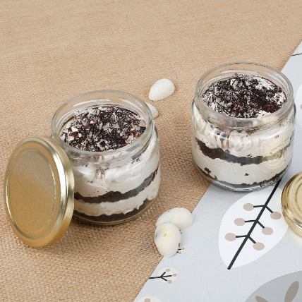 Trendy Tiramisu Jar Cake Set of 2: Anniversary Cakes 