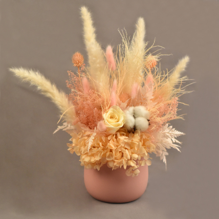 Alluring Mixed Preserved Flowers Designer Vase: Flower Arrangement
