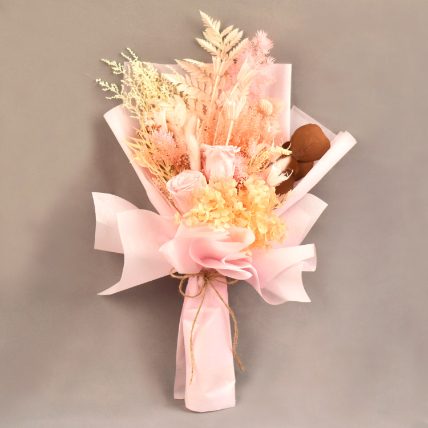 Elegant Mixed Preserved Flowers Bouquet: Wedding Gift