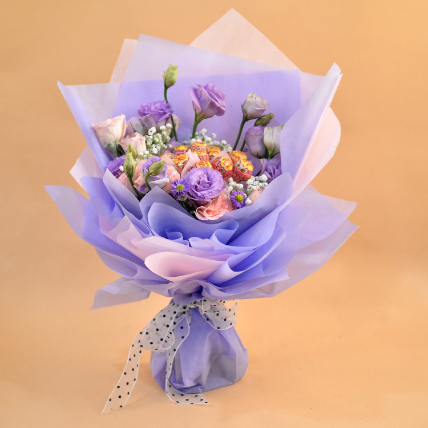 Lovely Mixed Flowers & Chupa Chups Bouquet: Mixed Flowers Bouquet