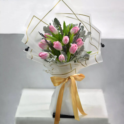 Pinkish Tulips Bouquet: Same Day Delivery Gifts
