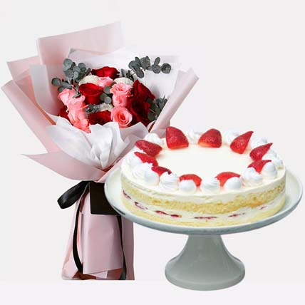 Strawberry Shortcake & Delightful Roses: Combos Gifts Malaysia