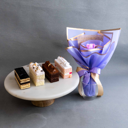Assorted Gateau & Soap Flower Bouquet: Gifts for Her