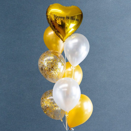Gold Heart Balloon Bouquet: Gifts Under 99 RM