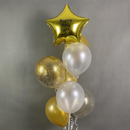 Gold Star Balloon Bouquet: 