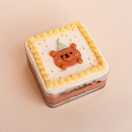 Korean Ins Container Dessert- White Bunny: Cake For Birthday
