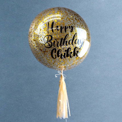 Personalised Golden Helium Confetti Balloon: Birthday Presents 