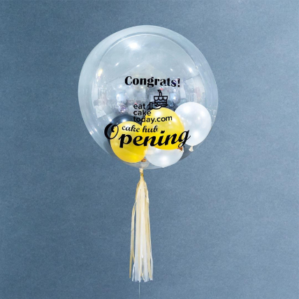 Personalised Golden Helium Deco Bubble Balloon: 