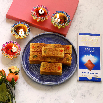 Designer Diyas With Lindt And Milkcakes: Deepavali Gifts