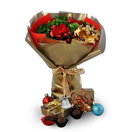 Calabor Christmas Decadence Chocolates: Xmas Flowers