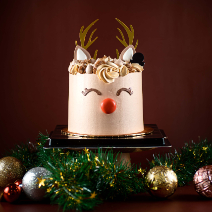 Adorable Rudolph Designer Cake: Xmas Cakes