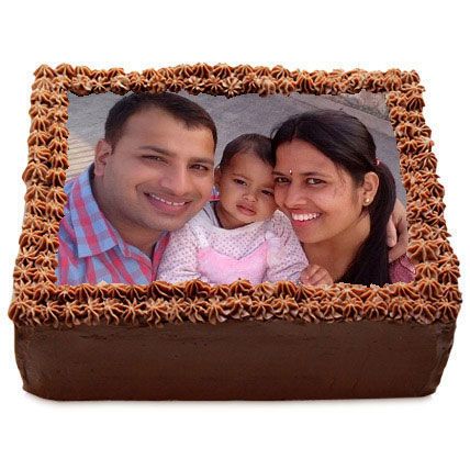 Delicious Chocolate Photo Cake 1.5 Kg