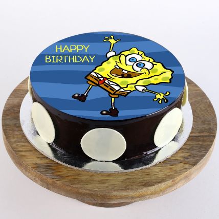 Happy Spongebob Chocolate Photo Cake