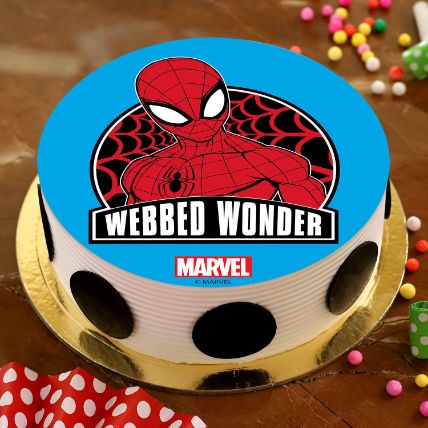 Marvel Spiderman Pineapple Photo Cake 1.5Kg