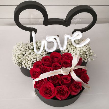 Perfect Valentine Flowers In Mickey Box