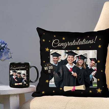 Congratulations Personalised Cushion Mug Combo