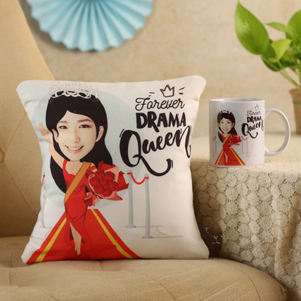 Forever Drama Queen Personalised Cushion Mug