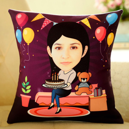 Personalised Birthday Caricature Cushion