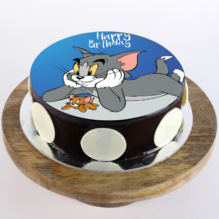 Classic Tom And Jerry Chocolate Photo Cake